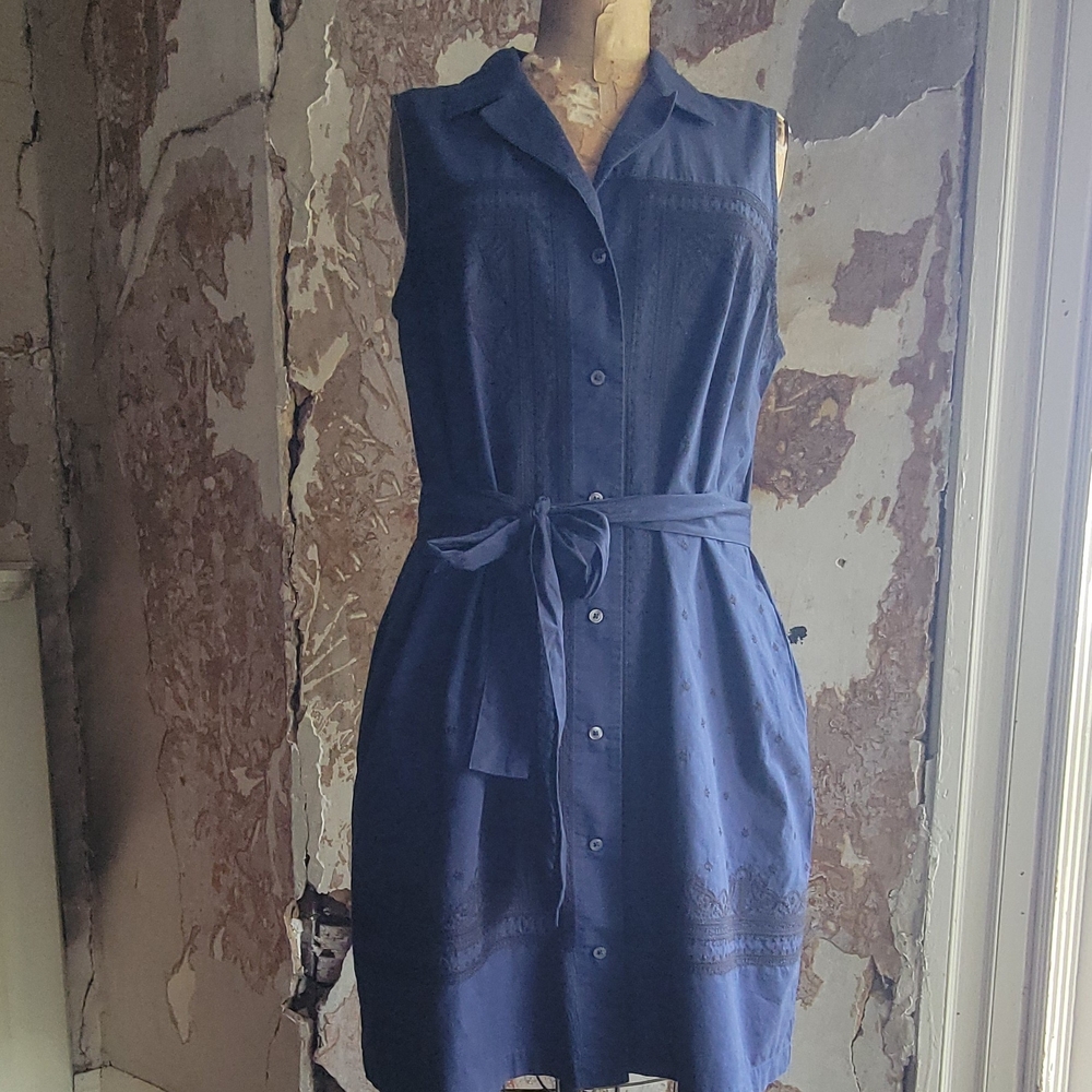 Banana Republic Navy Button-Up Mini Dress